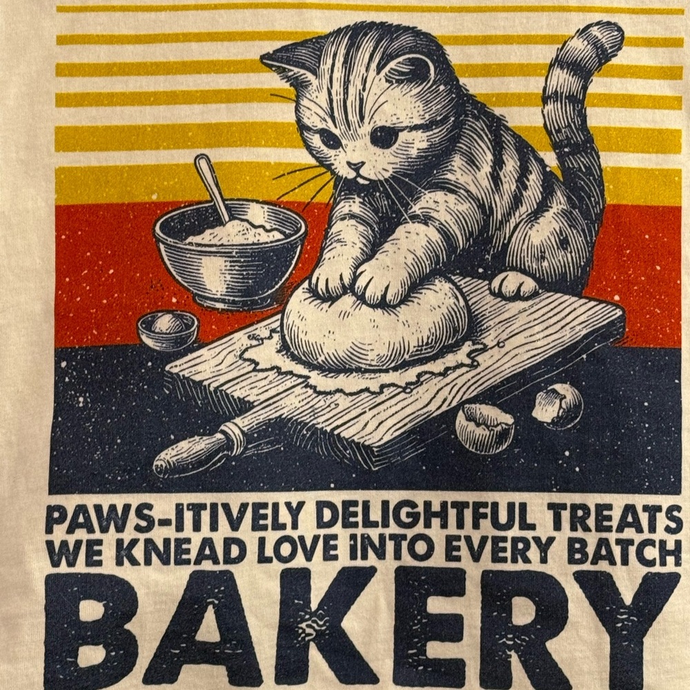 NEW:  Kitty Biscuits Bakery Graphic T-Shirt Size M - Picture 2 of 8